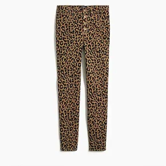 NEW J.Crew Leopard 9” Rise Button Fly Skinny Jeans - Picture 5 of 11